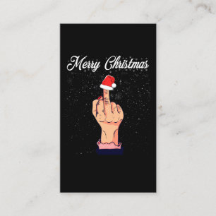 Merry Christmas Middle Finger Rude Xmas Ugly Business Card