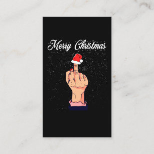 Merry Christmas Middle Finger Rude Xmas Ugly Business Card