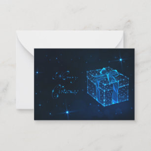 Merry Christmas midnight blue stars and gift Card