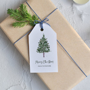 Merry Christmas   Minimal Simple Pine Gift Tags
