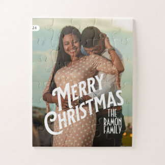 Merry Christmas Minimalist and Modern Photo Jigsaw Puzzle