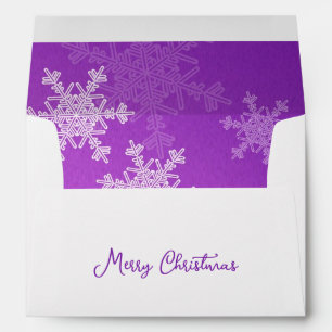 Merry Christmas Minimalist Purple Snowflakes  Envelope