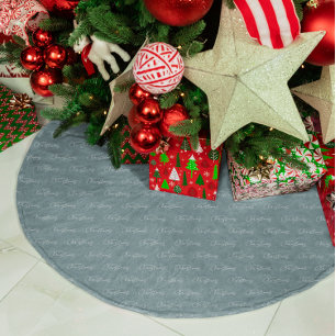 Merry Christmas Minimalist Script Brushed Polyester Tree Skirt