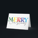Merry Christmas Minimalistic Colourful Simple  Card<br><div class="desc">This design may be personalized by choosing the Edit Design option. You may also transfer onto other items. Contact me at colorflowcreations@gmail.com or use the chat option at the top of the page if you wish to have this design on another product or need assistance. See more of my designs...</div>