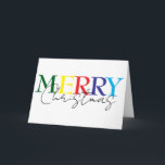 Merry Christmas Minimalistic Colourful Simple  Card<br><div class="desc">This design may be personalized by choosing the Edit Design option. You may also transfer onto other items. Contact me at colorflowcreations@gmail.com or use the chat option at the top of the page if you wish to have this design on another product or need assistance. See more of my designs...</div>