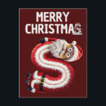 Merry CHristmas minions Holiday Postcard<br><div class="desc">A cheerful Santa in a red suit and cap wishes you a Merry Christmas and a Happy New Year.</div>