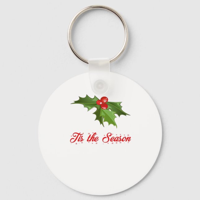 Merry Christmas Mistletoe Keychain (Front)