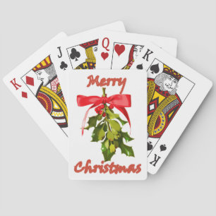 Merry Christmas mistletoe Playing Cards