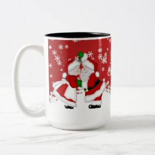 Merry Christmas Mistletoe Santa Mug