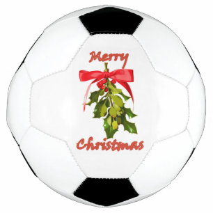 Merry Christmas mistletoe Soccer Ball
