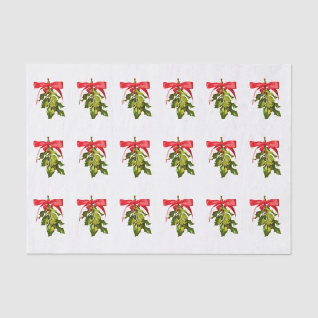 Merry Christmas mistletoe Tissue Paper (Front)