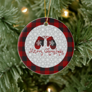 Merry Christmas mittens Ceramic Ornament