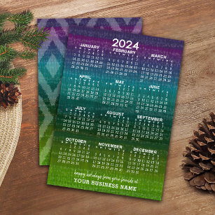 Merry Christmas Modern Abstract 2024 Calendar Holiday Card