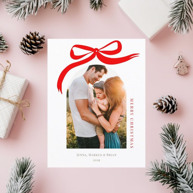 Merry Christmas Modern Arch Holiday Design Postcard (Creator Uploaded)