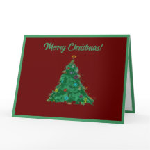 Merry Christmas Modern Art Cute Tiny Tree