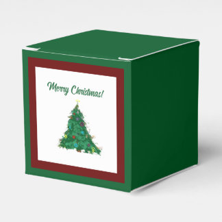 Merry Christmas Modern Art Cute Tiny Tree Favor Box