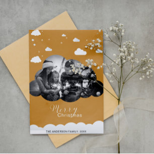 Merry Christmas Modern Cloud Photo Holliday  Invitation