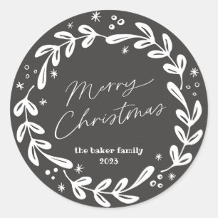 merry christmas,modern,colourful,typography,simple classic round sticker