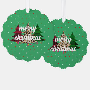 Merry Christmas Modern & Elegant Ornament Card