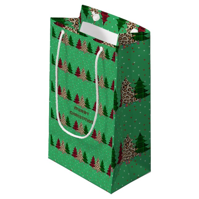 Merry Christmas Modern & Elegant  Small Gift Bag (Front Angled)