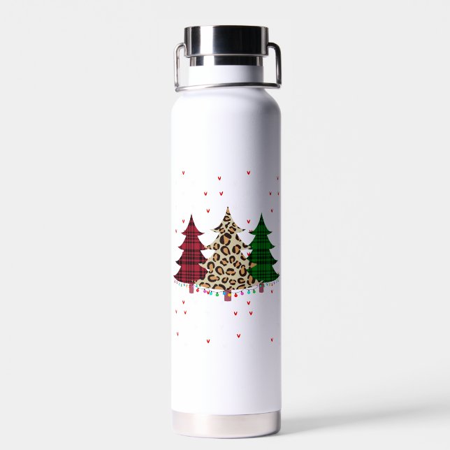 Merry Christmas Modern & Elegant  Water Bottle (Back)