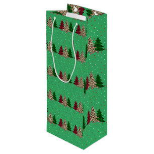Merry Christmas Modern & Elegant  Wine Gift Bag