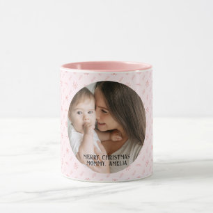 Merry Christmas Modern minimal Mother Baby Photo Mug
