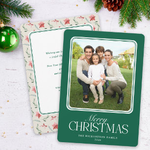 Merry Christmas Modern Minimalist Photo Christmas Holiday Card