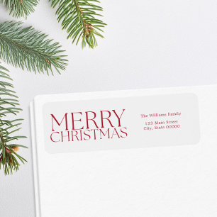 Merry Christmas Modern Minimalist Return Address
