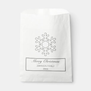 Merry Christmas Modern Minimalist White Favour Bag