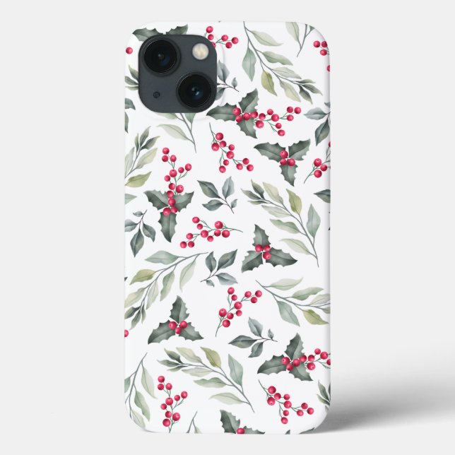 Merry Christmas Modern Mistletoe Case-Mate iPhone Case (Back)