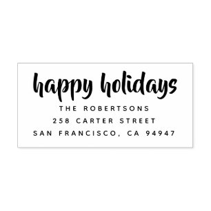 Merry Christmas Modern Personalized Self-inking Stamp