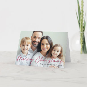 Merry Christmas Modern Photo Holiday Card