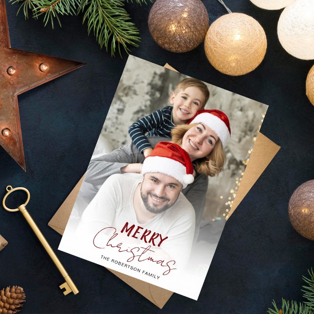Merry Christmas | Modern Photo Simple Holiday Card (Creator Uploaded)