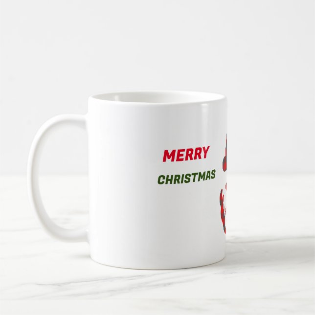 Merry Christmas modern plaid mug (Left)