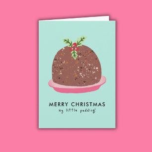 Merry Christmas Modern Pudding Illustration Card