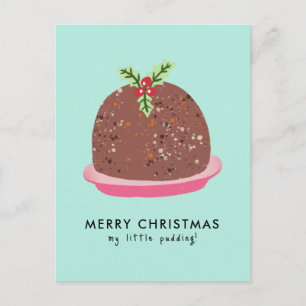 Merry Christmas Modern Pudding Illustration Postcard