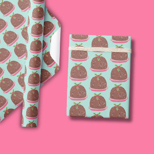 Merry Christmas Modern Pudding Illustration Wrapping Paper