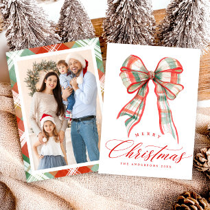 Merry Christmas Modern Red Green Holiday Card