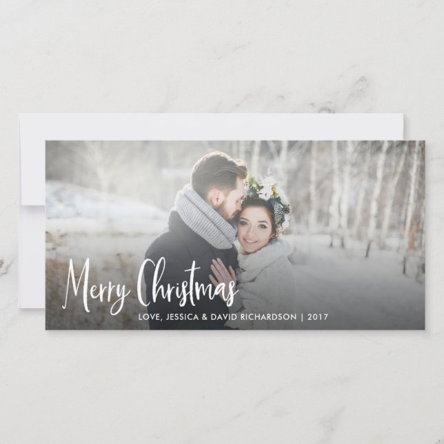 Merry Christmas | Modern Rustic Holiday Card (Front)