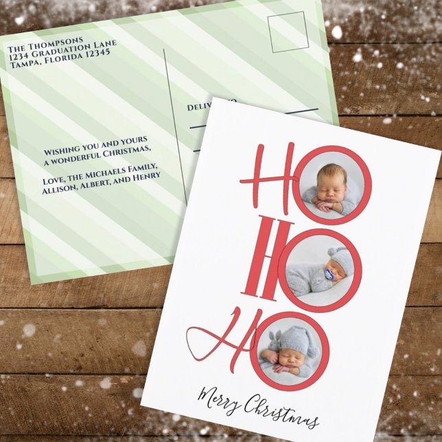 Merry Christmas Modern Santa Cute Typography Holiday Postcard (Creator Uploaded)