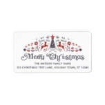 Merry Christmas Modern Scandinavian Style Holiday Label<br><div class="desc">Beautiful Merry Christmas Modern Scandinavian Style Holiday Shipping Return Address Label. Lovely Nordic Scandinavian Folk Art Style. Features Christmas tree, Christmas star, deer, flowers and berries, with pretty typography merry Christmas text and customizable address. We invite you to visit our Zazzle store, Simon & Grace, to view matching products and...</div>