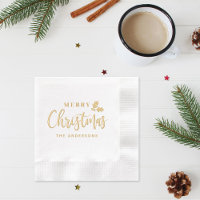 Merry Christmas Modern Script Personalized Holiday