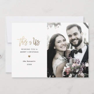 Merry Christmas Modern Script Photo Card