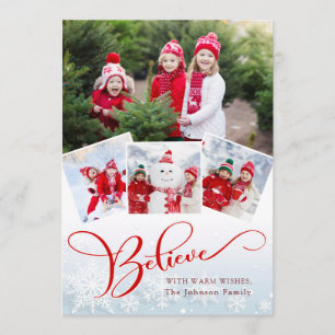 Merry Christmas Modern Script PHOTO Greeting Holiday Card