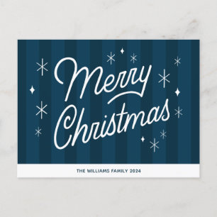 Merry Christmas Modern Script Postcard