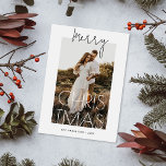 Merry Christmas. Modern simple minimalist photo Holiday Card<br><div class="desc">Modern simple minimalist photo Holiday Card "Merry Christmas".</div>