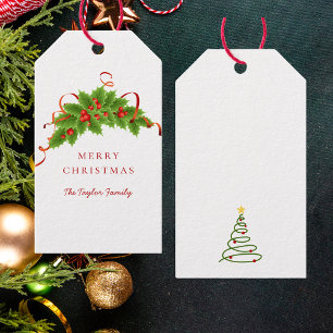 Merry Christmas Modern Simple Script Calligraphy Gift Tags