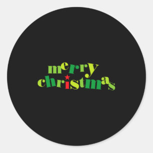 Merry Christmas Modern Tygraphy _1 Classic Round Sticker
