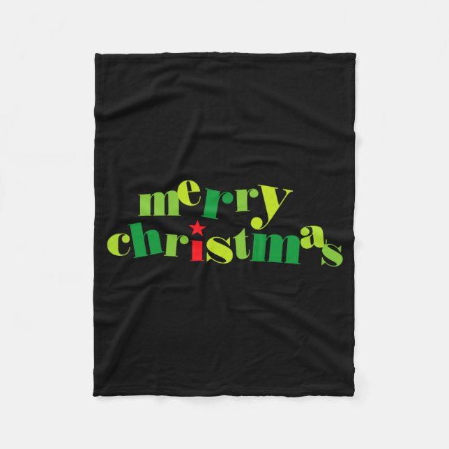 Merry Christmas Modern Tygraphy  Fleece Blanket (Front)